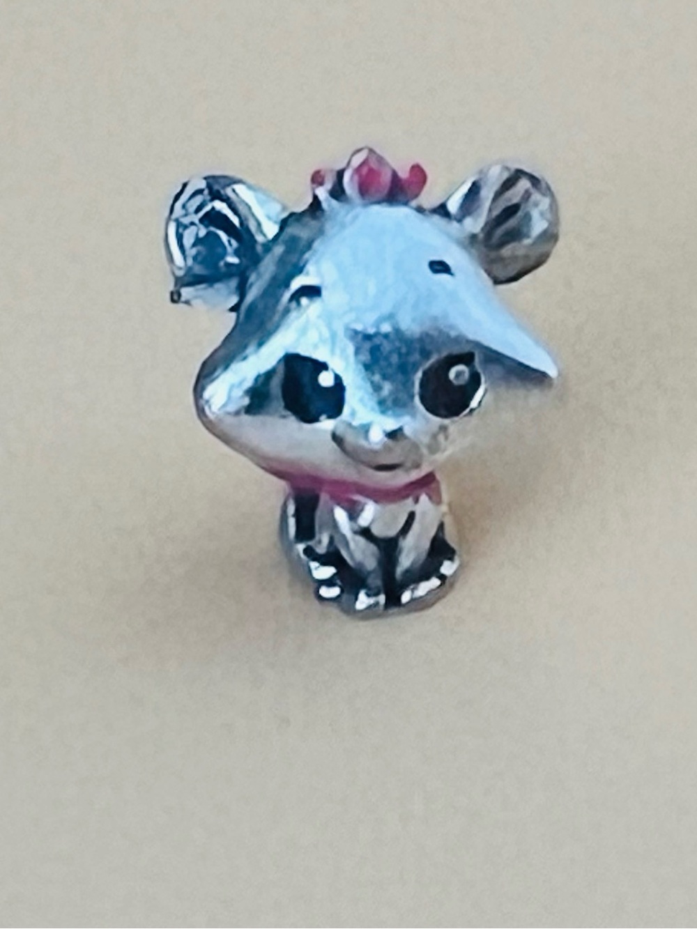 Bracelet charm stamped .925 red enamel Silver Disney